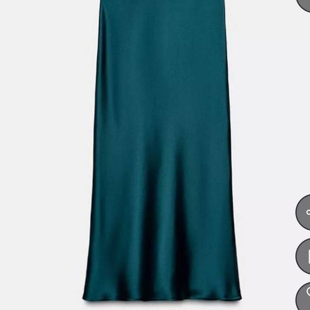 Zara Deep Teal Satin Maxi Skirt